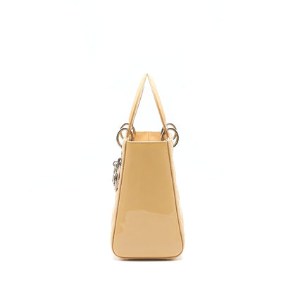Christian Dior Medium Lady Dior Patent leather beige with