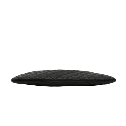 CHANEL Classic O-Case Caviar Leather Zip Pouch Black