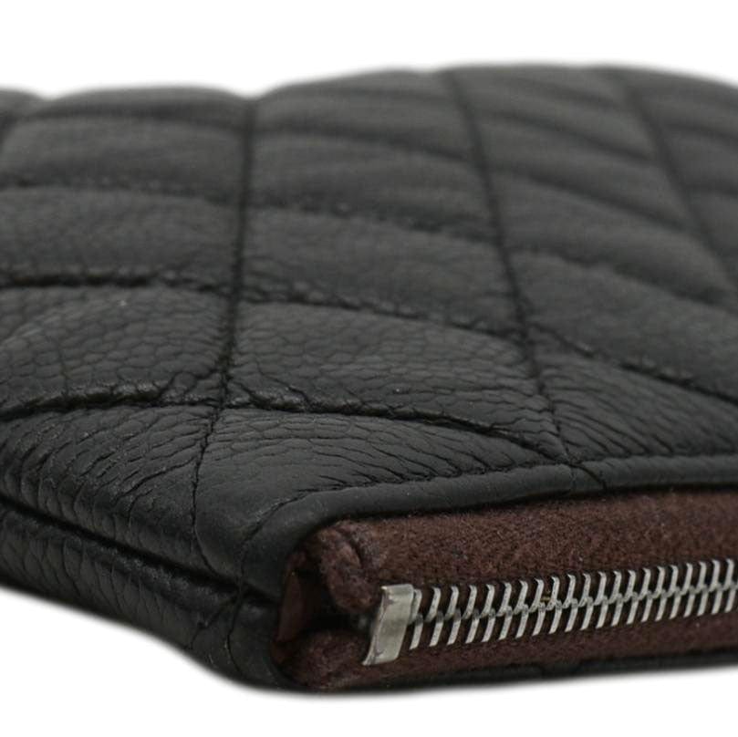 CHANEL Classic O-Case Caviar Leather Zip Pouch Black