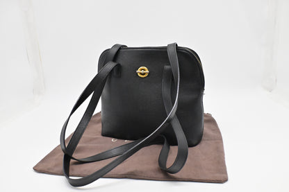 Celine Shoulder Bag in Black Leather