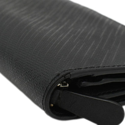 BURBERRY London Check Leather Zip Wallet Black