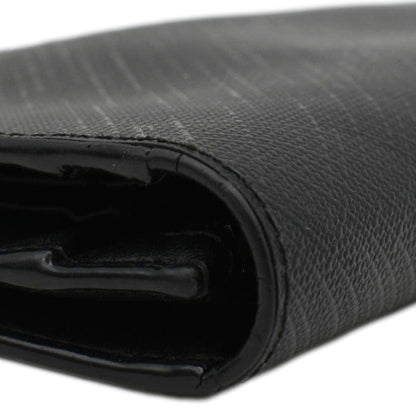 BURBERRY London Check Leather Zip Wallet Black
