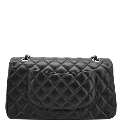 CHANEL Classic Medium Double Flap Quilted Leather Shoulder Bag Black