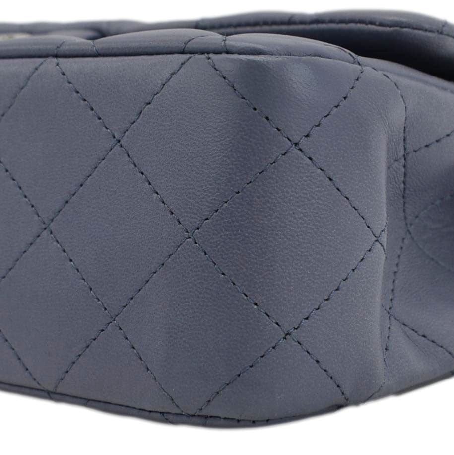 CHANEL Classic Double Flap Quilted Leather Shoulder Bag Lavender