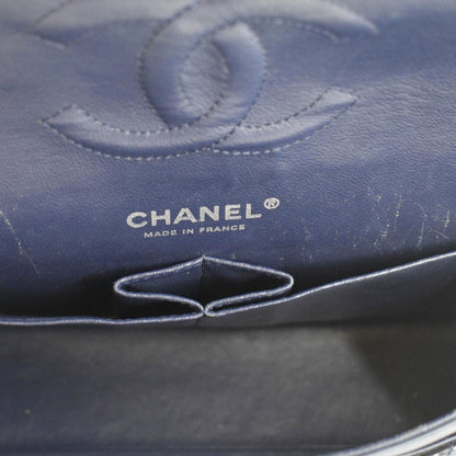 CHANEL Medium Double Flap Quilted Patent Leather Shoulder Bag Olive