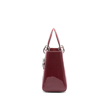 Dior lady Dior medium patent leather Red