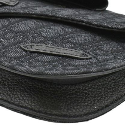 CHRISTIAN DIOR Saddle Oblique Jacquard Crossbody Bag Black