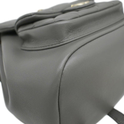 CHANEL Duma Small Quilted Leather Backpack Bag Grey