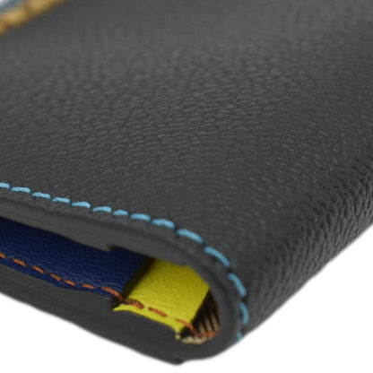BURBERRY Camberwell Check Leather Card holder Black