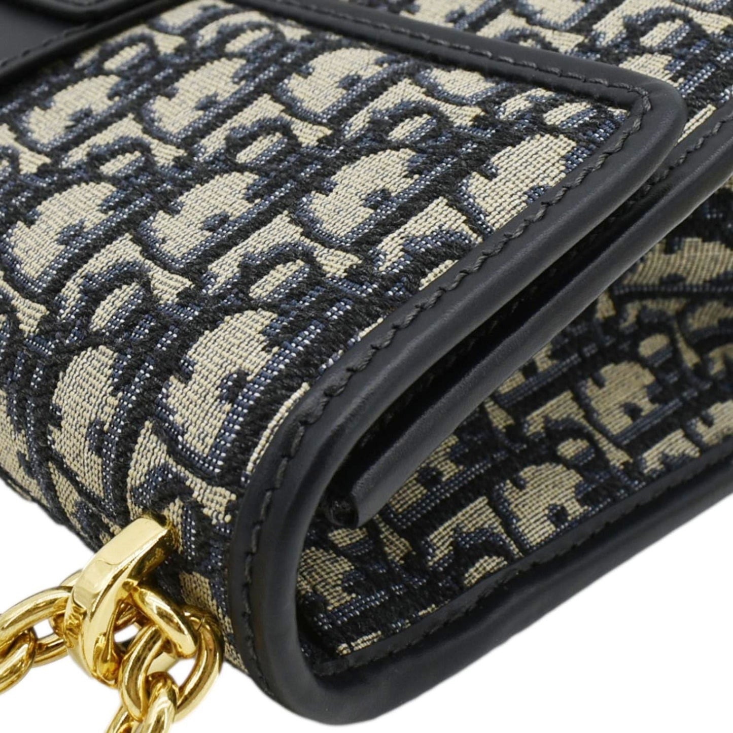 CHRISTIAN DIOR 30 Montaigne Oblique Jacquard Crossbody Clutch Bag Blue