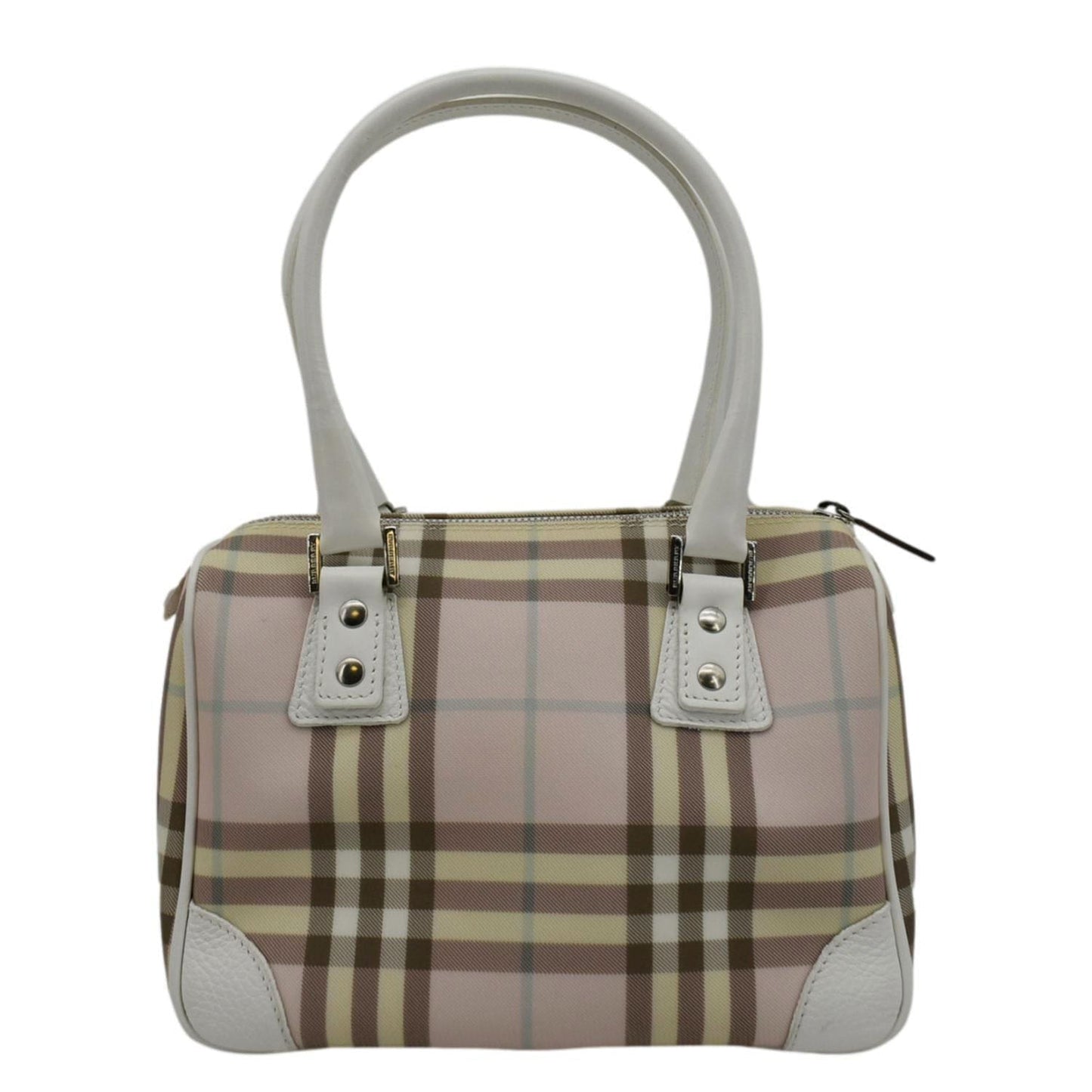 BURBERRY Classic Vintage Check Canvas Tote Bag Light Pink