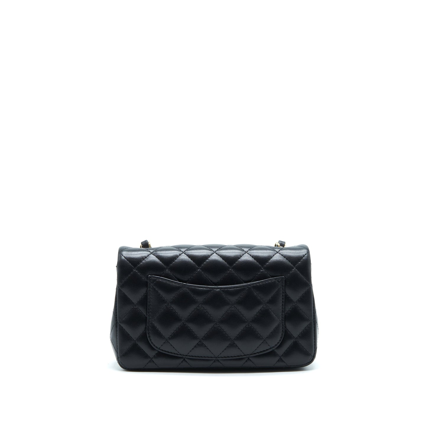 Chanel Mini Rectangular Flap Bag Lambskin Black LGHW(Microchipï¼