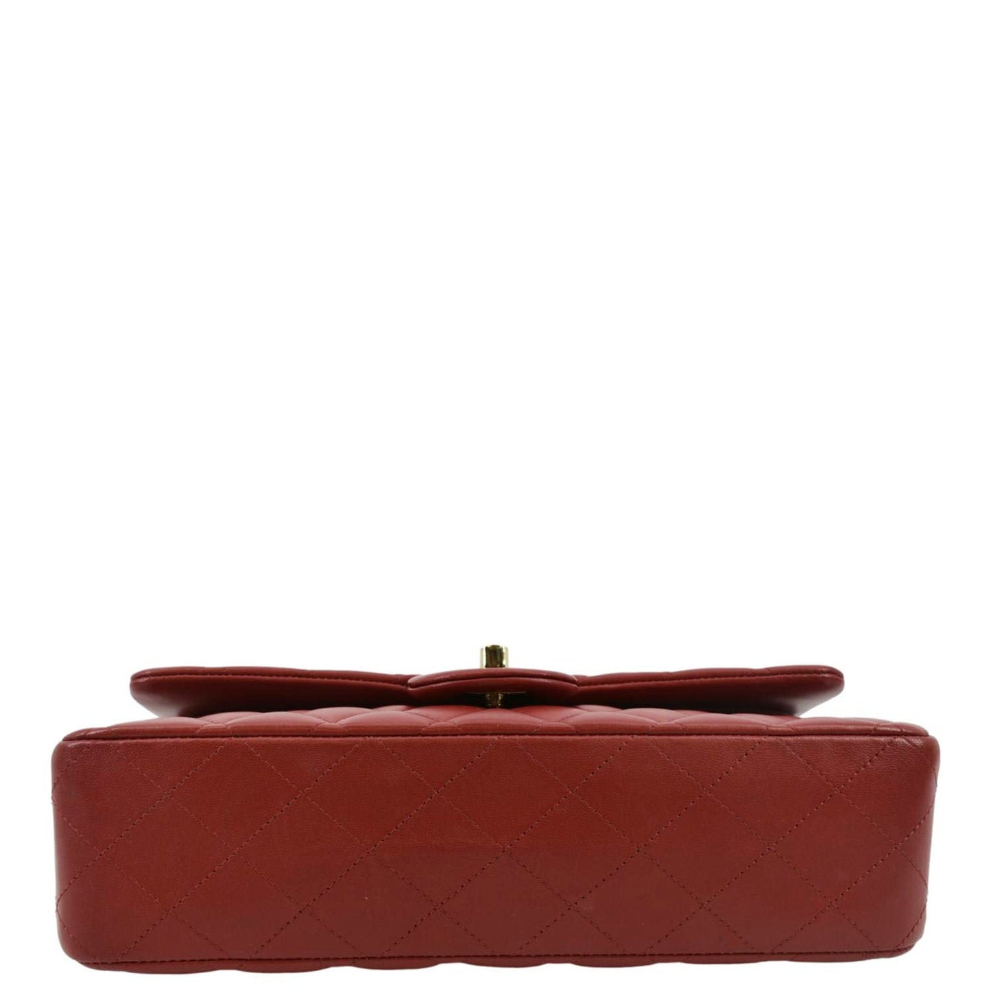 CHANEL Classic Medium Double Flap Quilted Leather Shoulder Bag Red