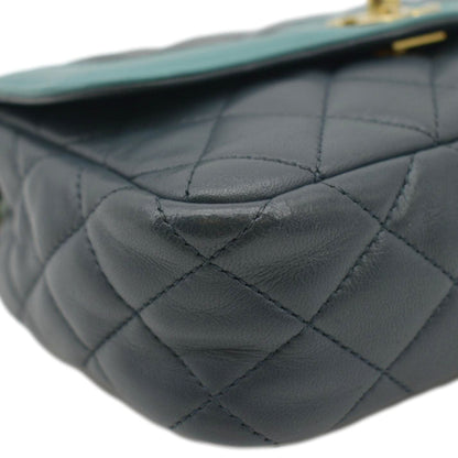 CHANEL Day Flap Quilted Leather Crossbody Bag Dark Green