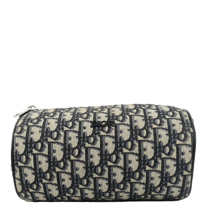 CHRISTIAN DIOR Roller Oblique Canvas Messenger Bag Navy Blue