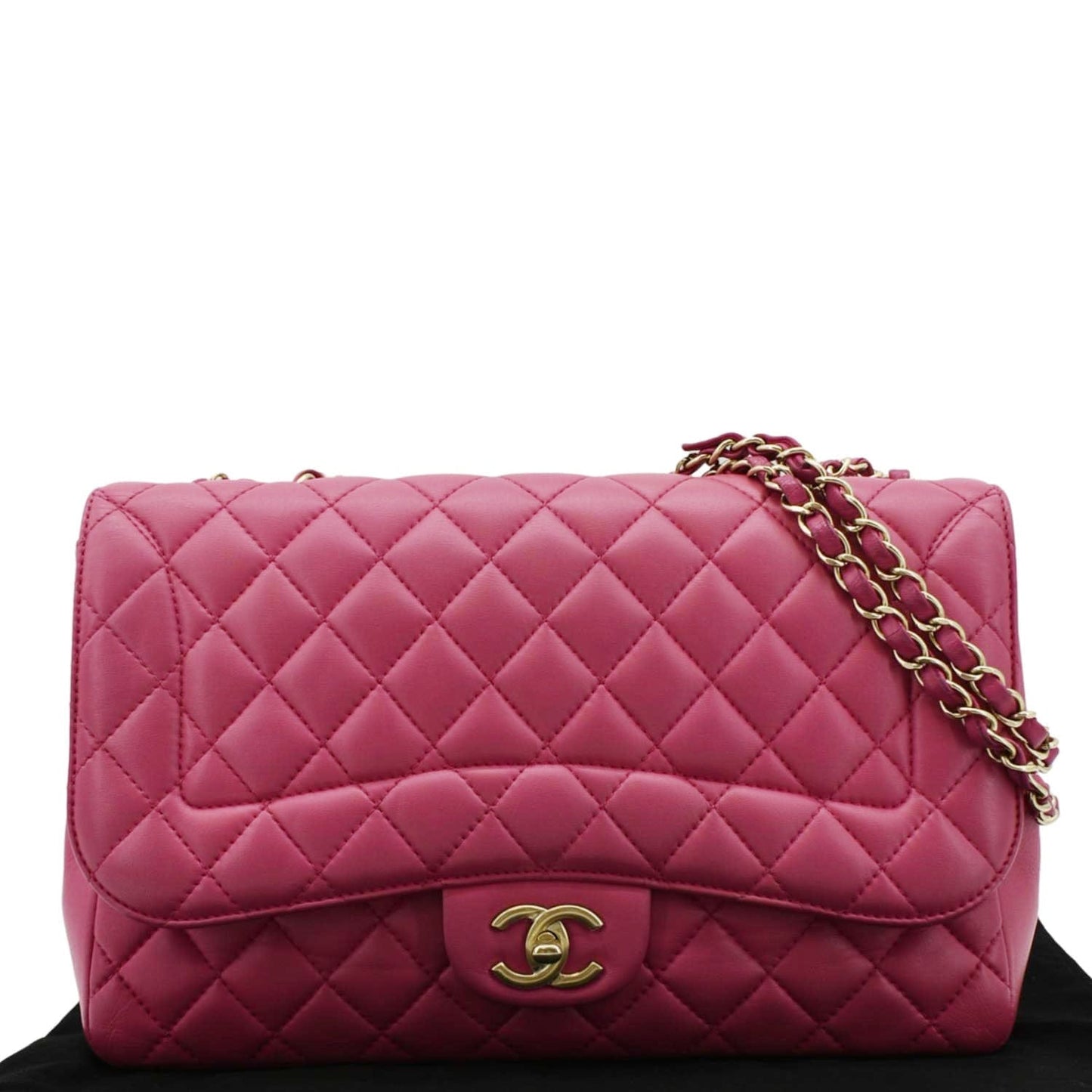CHANEL Mademoiselle Chic Flap Medium Leather Shoulder Bag Pink