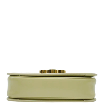 CELINE Teen Triomphe Leather Shoulder Bag Almond Green