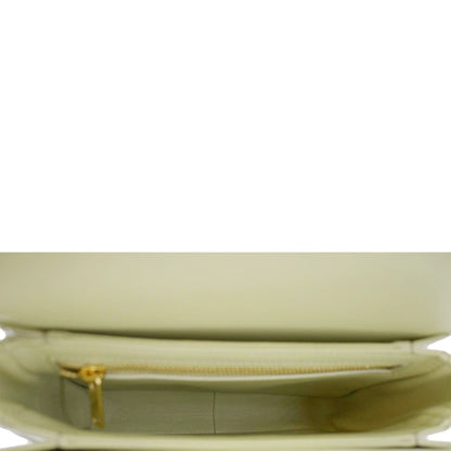 CELINE Teen Triomphe Leather Shoulder Bag Almond Green