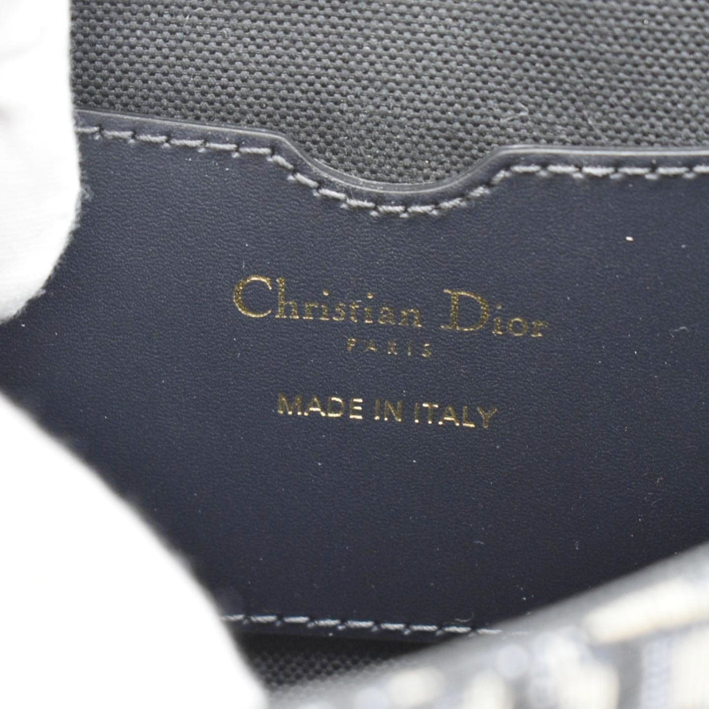 CHRISTIAN DIOR Bobby Medium Oblique Jacquard Canvas Crossbody Bag Navy Blue