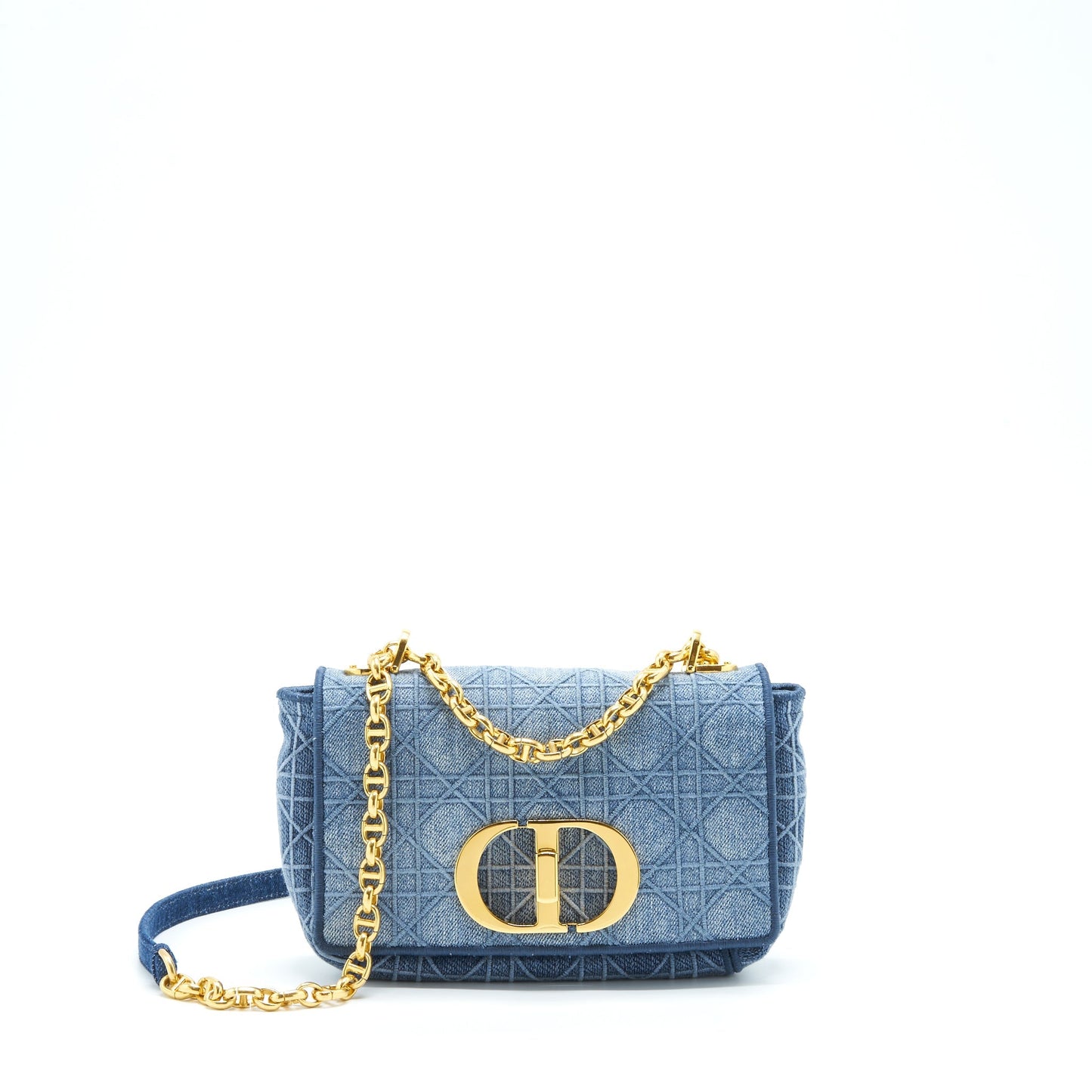 Dior Small Dior Caro Purse Denim Blue