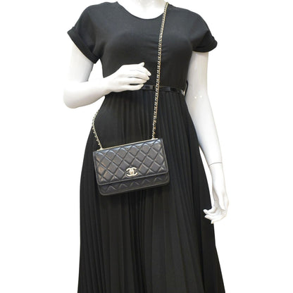CHANEL Trendy CC Woc Lambskin Leather Crossbody Bag Black