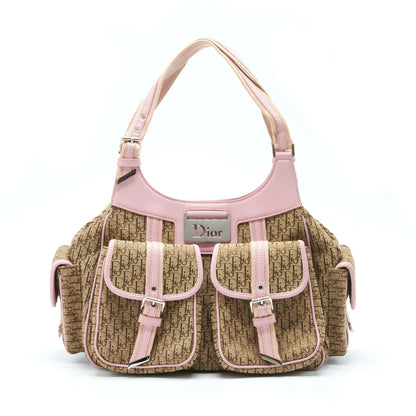 Dior Trotter Street Chic Pocket Diorissimo Hobo Purse Canvas