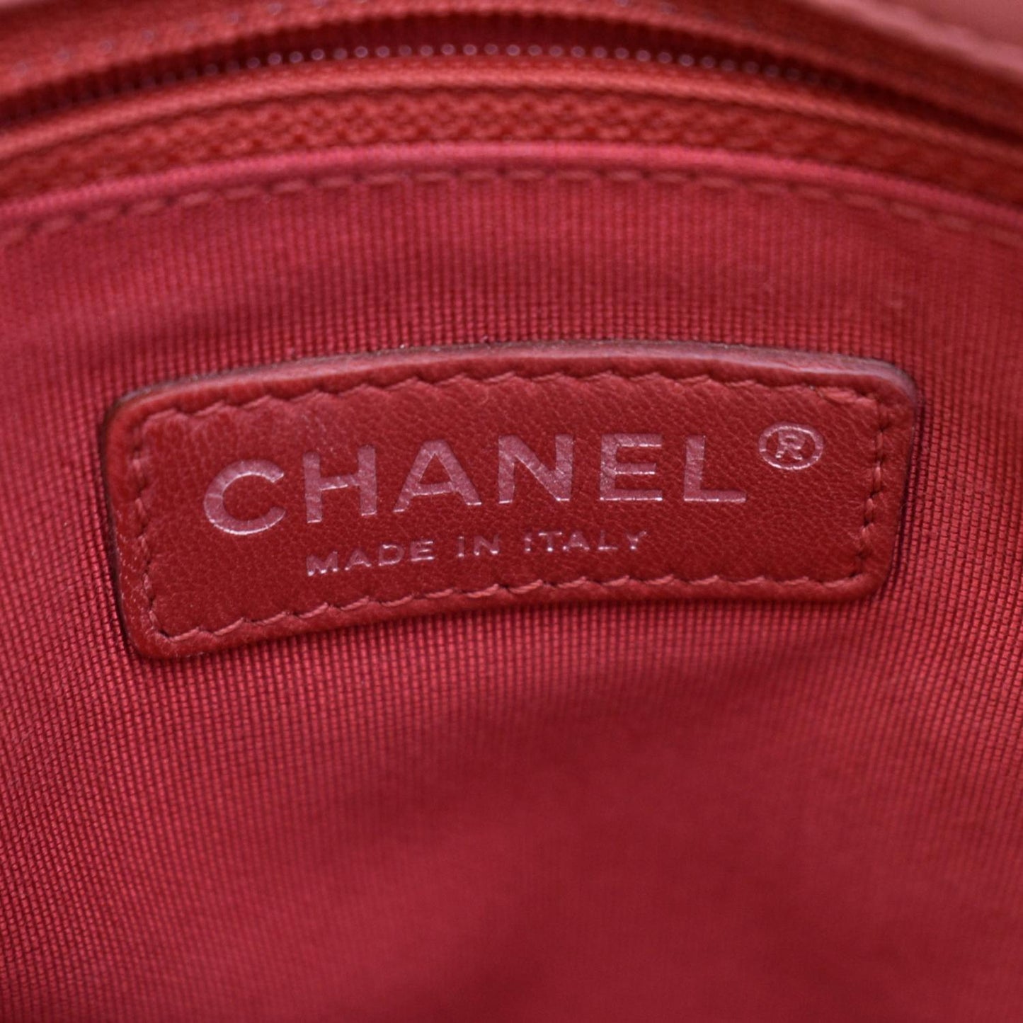 CHANEL Lipstick Medium Patent Vinyl Tote Bag Orange