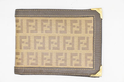 Fendi Bifold Wallet in Beige Zucchino Canvas
