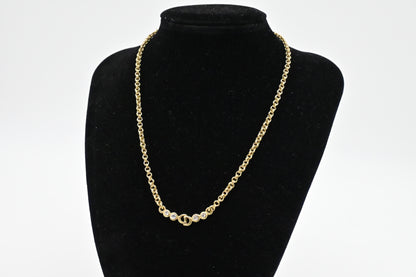 Dior Initials Necklace with Rhinestones