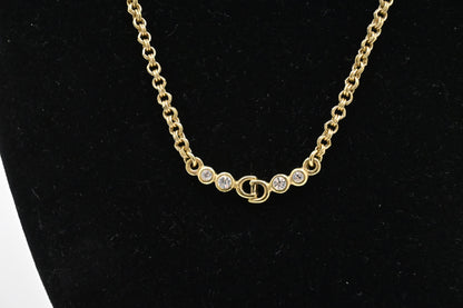 Dior Initials Necklace with Rhinestones