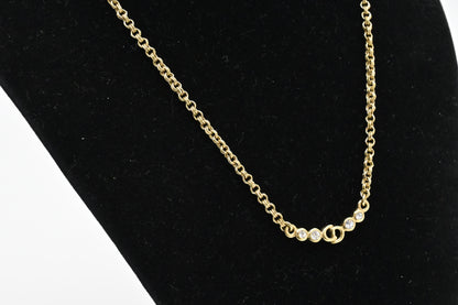 Dior Initials Necklace with Rhinestones