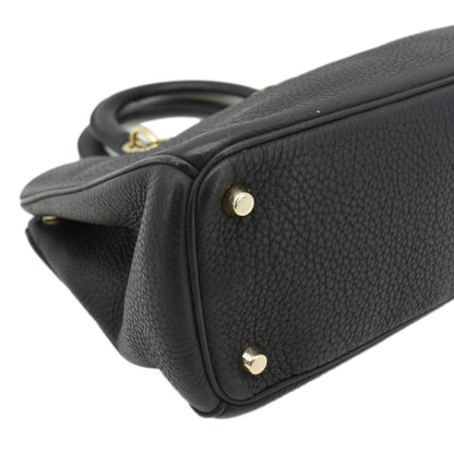 CHRISTIAN DIOR Diorissimo Leather Tote Shoulder  Bag Black