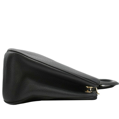 CHRISTIAN DIOR Diorissimo Leather Tote Shoulder  Bag Black