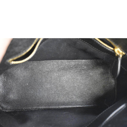BALENCIAGA Ville Top Handle Grained Leather Crossbody Bag Black
