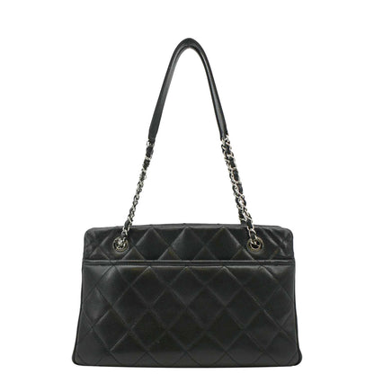 CHANEL Timeless CC Soft Quilted Caviar Leather Shopping Tote Bag Black