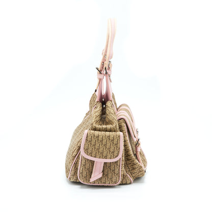 Dior Trotter Street Chic Pocket Diorissimo Hobo Purse Canvas