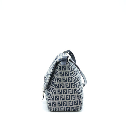Fendi Vintage Baguette Should Purse Fabric Black/Grey