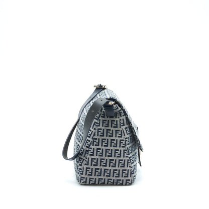 Fendi Vintage Baguette Should Purse Fabric Black/Grey