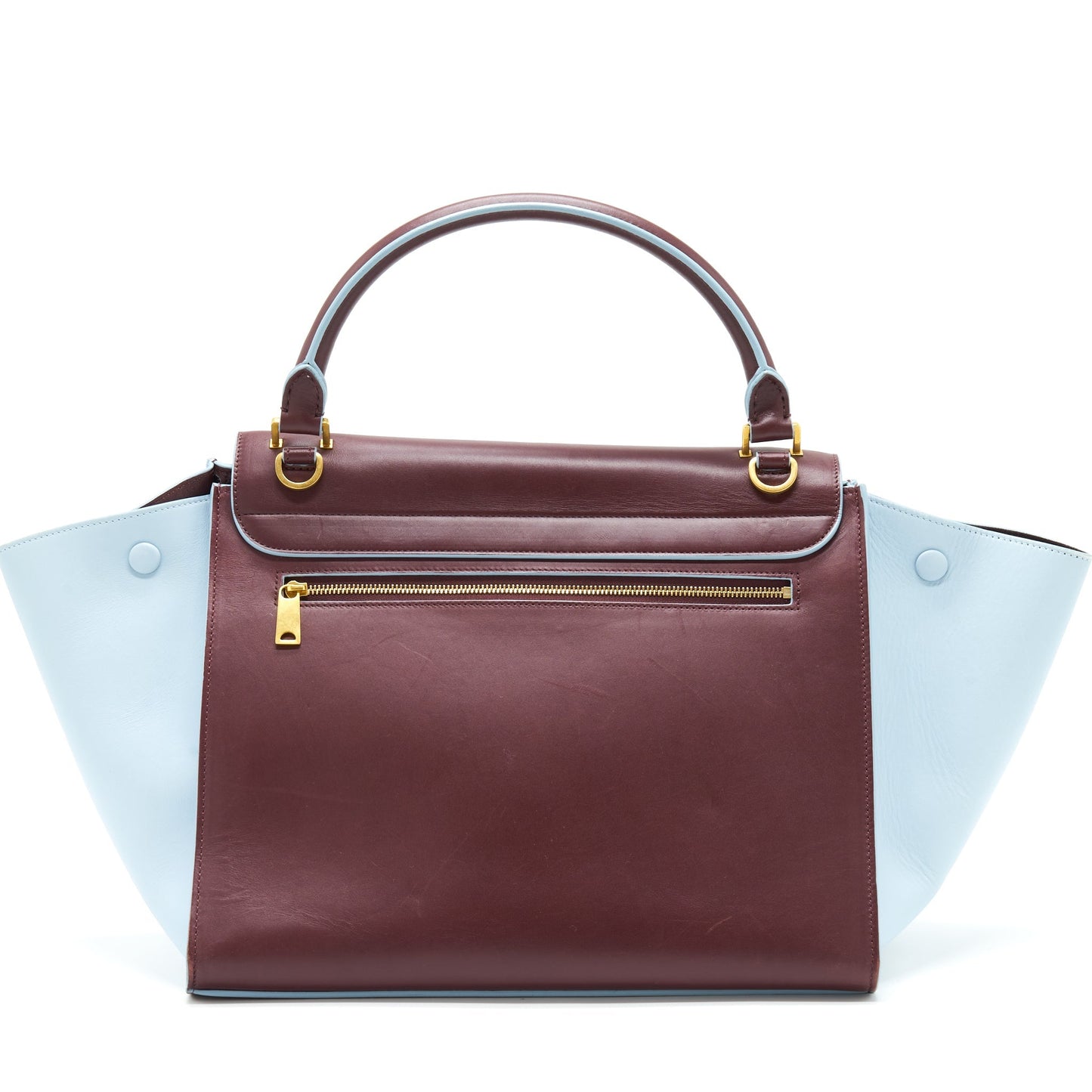 Celine Trapeze Purse Burgundy / Light Blue