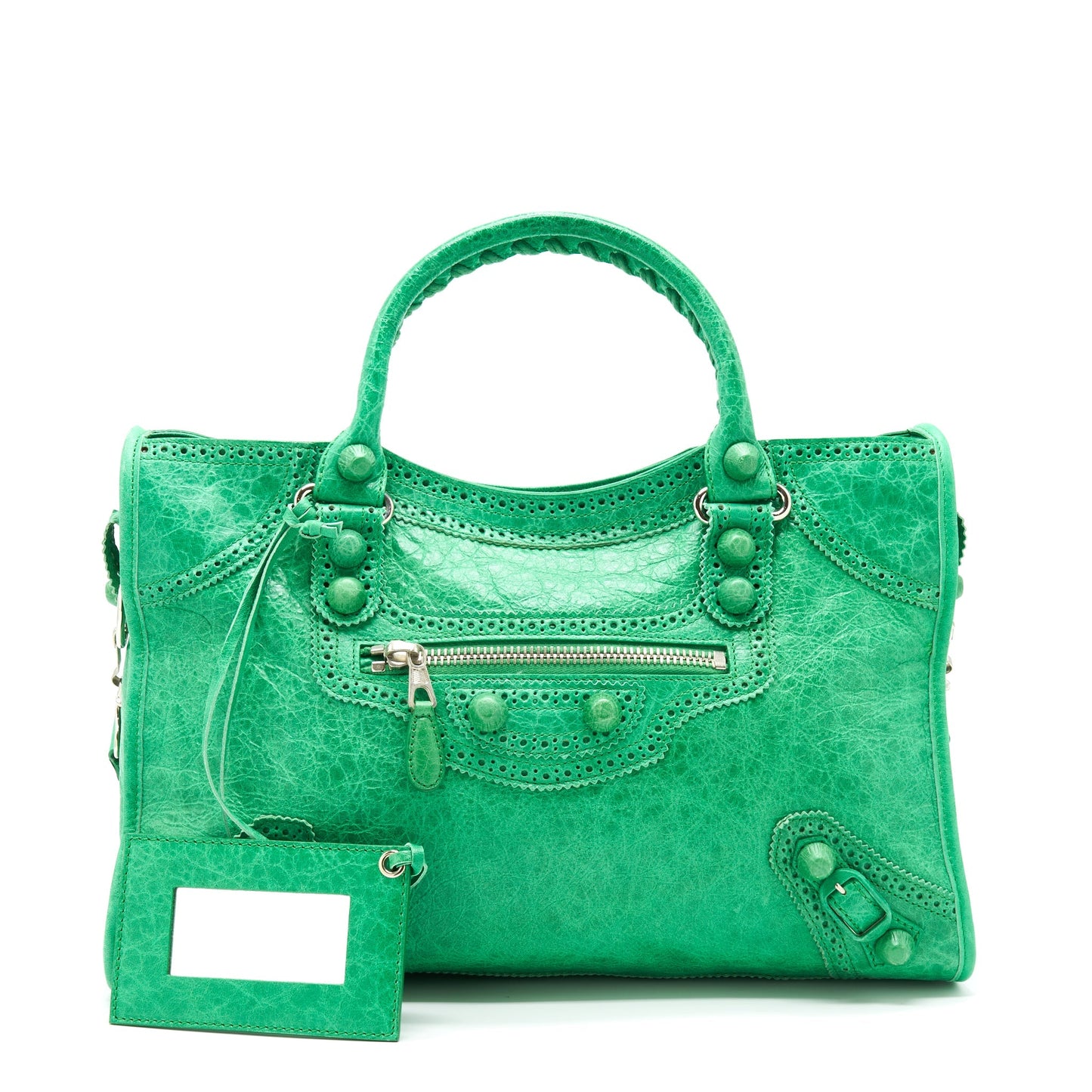 Balenciaga Lace City Purse Green