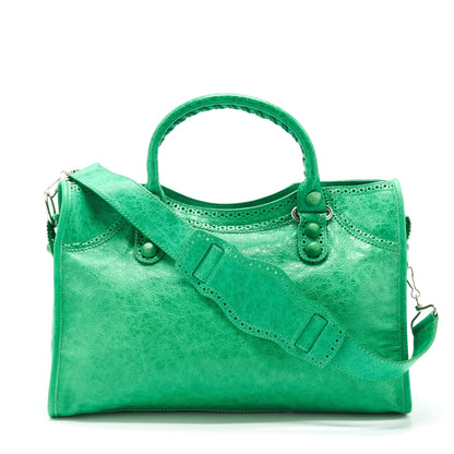 Balenciaga Lace City Purse Green