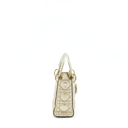 Dior Mini Lady Dior Supple Grained Calfskin Metallic Gold