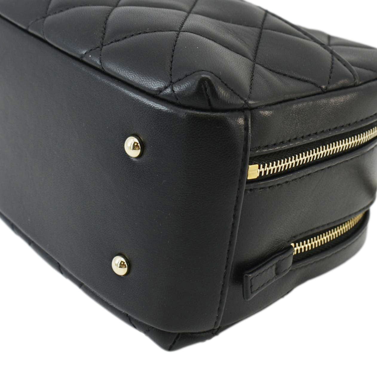 CHANEL Trendy CC Bowling Quilted Leather Shoulder Bag Black