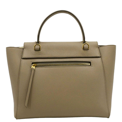CELINE Mini Belt Grained Calfskin Leather Shoulder Bag Beige