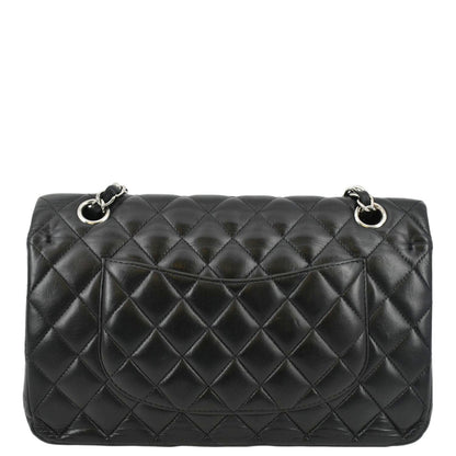 CHANEL Classic Medium Double Flap Leather Shoulder Bag Black