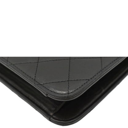 CHANEL Half Flap Medium Quilted Leather Shoulder Bag Black