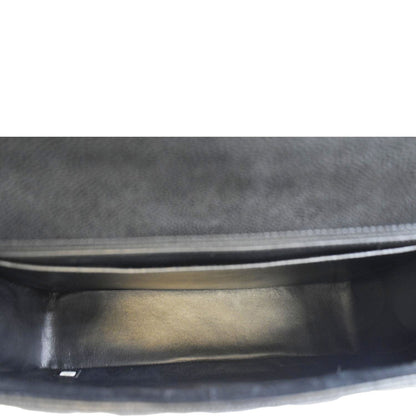 CHANEL Classic Maxi Single Flap Quilted Caviar Leather Shoulder Bag Black