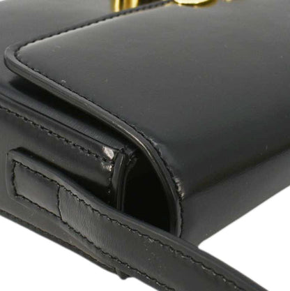 CELINE Triomphe Calfskin Leather Shoulder Bag Black