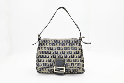 Fendi Mama Baguette in Navy Zucca Canvas