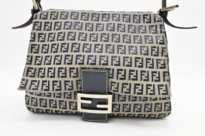 Fendi Mama Baguette in Navy Zucca Canvas